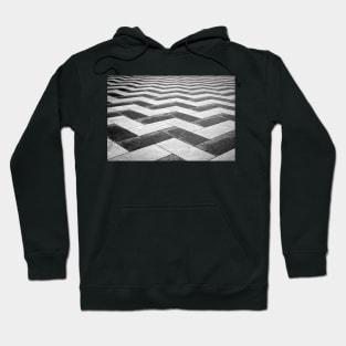 Patterned black and white marble paved area for background or backdrop use. Hoodie